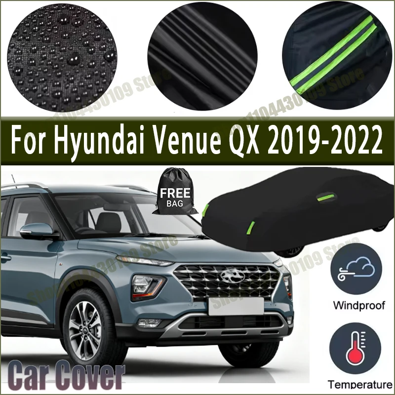 

For Hyundai Venue QX 2019- 2022 ACar Cover Waterproof UV Protection All Weather Dustproof Snow Rain Cover 190T Polyester