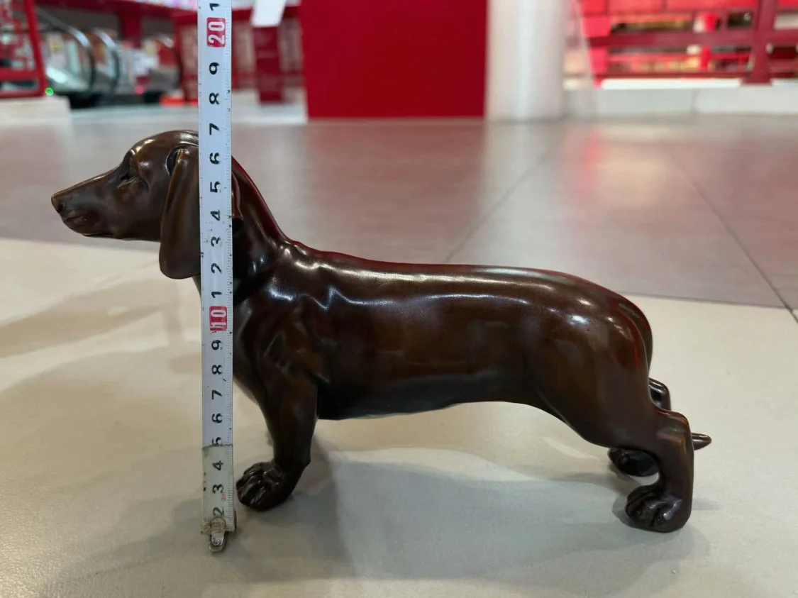 30CM large 2026 NEW ART HOME BAR decorative ornament Animal ornament dog copper sculpture dachshund Welsh Corgi dog figurine