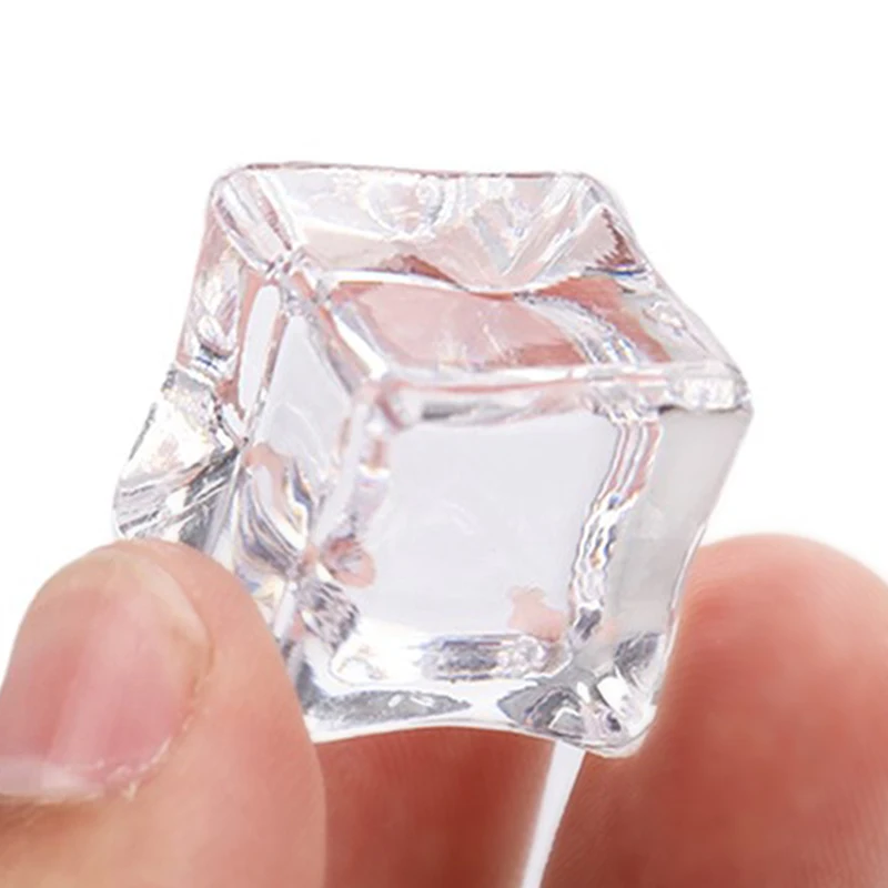 5pcs artificial ice cubes acrylic fake crystal wedding bar party beer decorations accessories drinks whiskey photography props