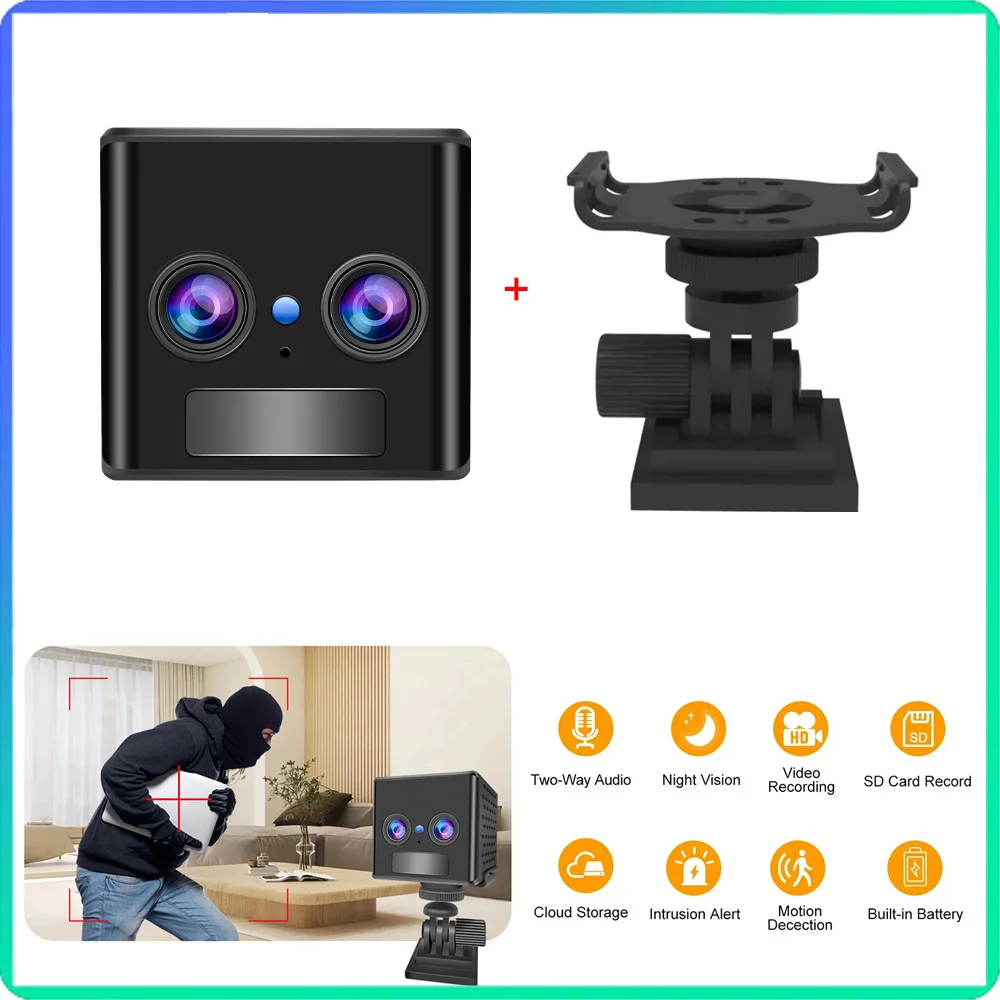 

8-128GB 5MP 4G SIM Card Mini Camera Indoor Night Vision Surveillance Monitoring 3000mAh Battery Powered Home Security Cam
