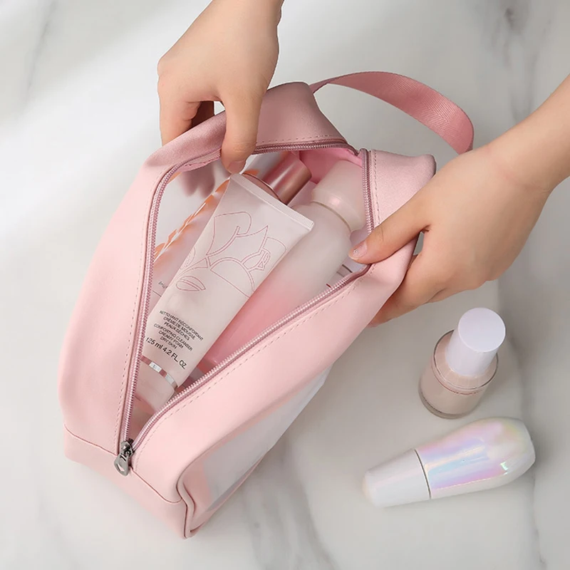 Portable Travel Wash Bag Female Transparent Waterproof Makeup Storage Pouch Large Capacity Cosmetic Organizer Beauty Women Case