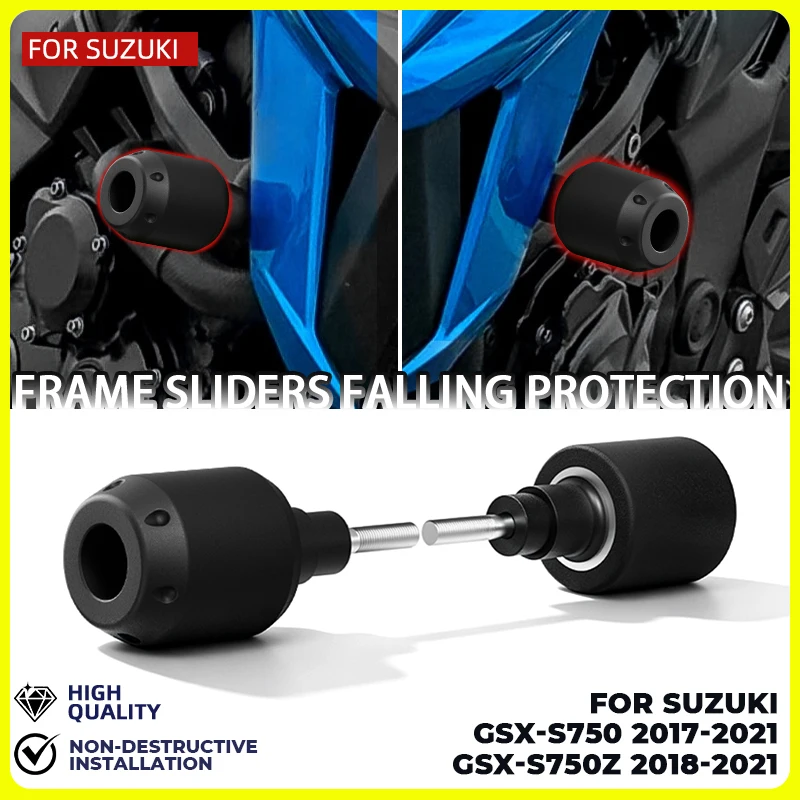 GSX-S750Z 2018-2021 Motorcycle Accessories Crash Bobbins For SUZUKI GSX-S750 17-21 Frame Slider Crash Protector Crash Mushrooms