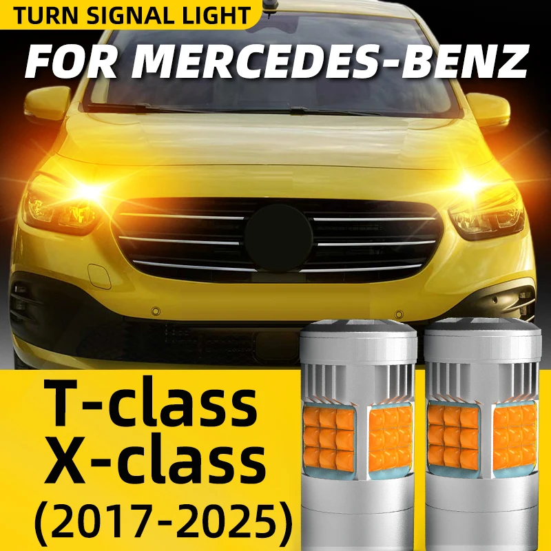 2pcs Car LED Turn Signal Lights Bulbs Front/Rear Direction Indicator Amber For Mercedes-Benz T-class T420 X-class 470 2020 2022