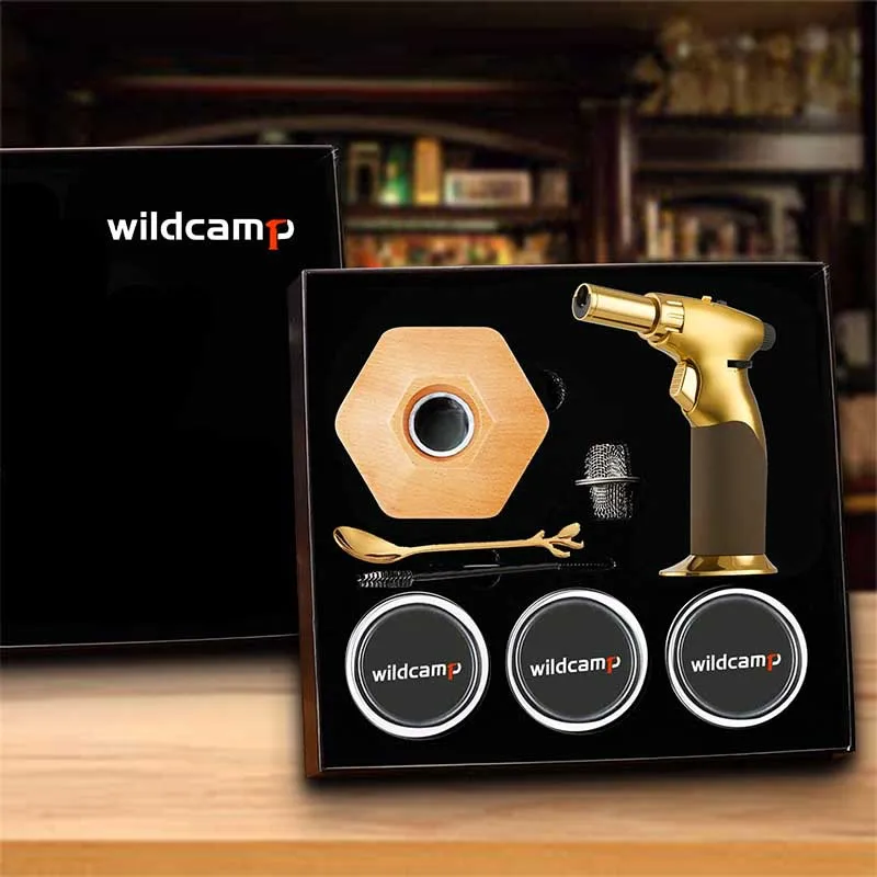 Diferentes sabores aserrín hielo piedra whisky cóctel DIY ahumador de madera