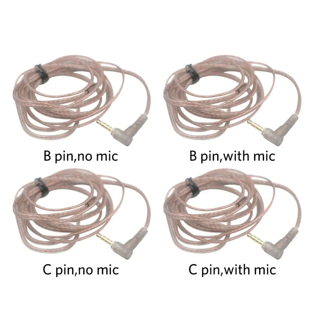 KZ ZS10 ZSN ZEX PRO In Ear Cable High-Purity Oxygen-Free Copper Twisted Earphone Cable 2pin Cable Silver Plated Cable for ZST