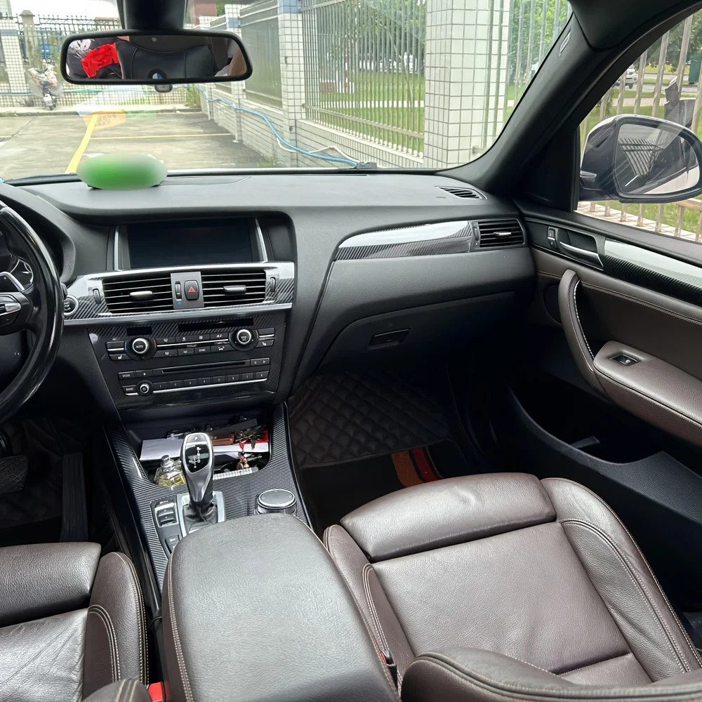 

for BMW X3 F25/F26 2011-2017 Interior Central Control Panel Door Handle 5D Carbon Fiber Stickers Decals Car styling Accessorie