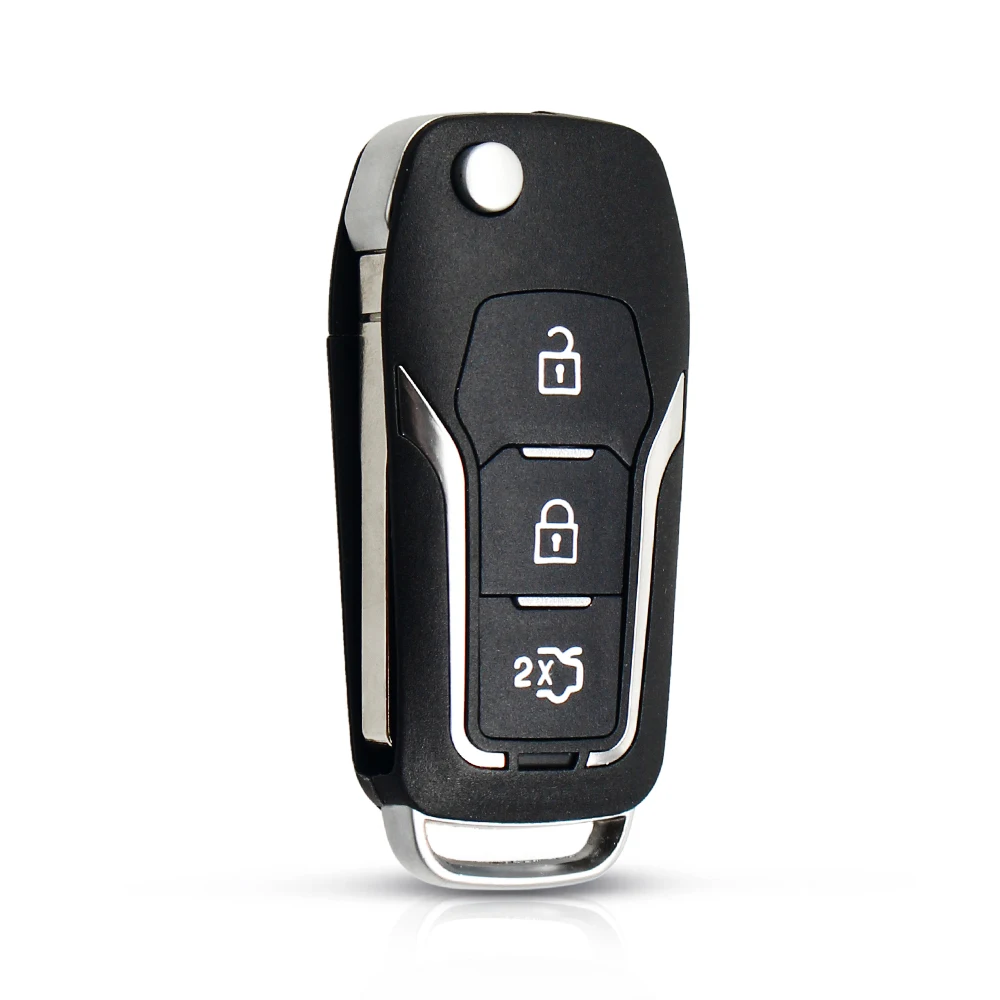 KEYYOU Folding Modified Filp Car Remote Key Shell Housing Case For Ford Mondeo Focus Fiesta C Max S Max Galaxy Fob 3 BT