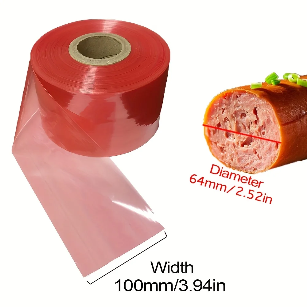 Carcasas de salchichas de plástico de 10 metros de ancho 85mm/100mm/120mm Оoncesка Дляemdл sikсы Carcasas de salchicha de jamón piel de Frankfurters asada