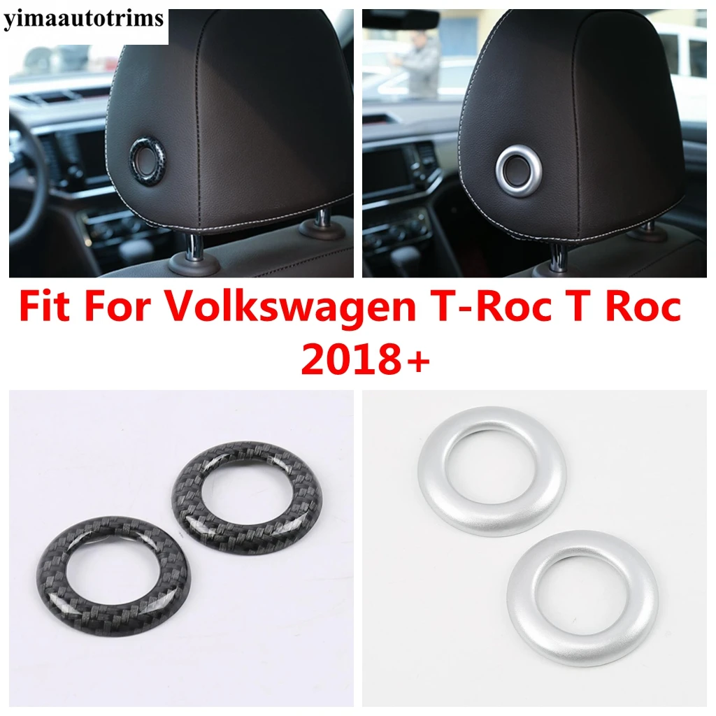 

Seat Head Pillow Headrest Adjust Button Ring Cover Trim Carbon Fiber / Matte Accessories For Volkswagen T-Roc T Roc 2018 - 2025
