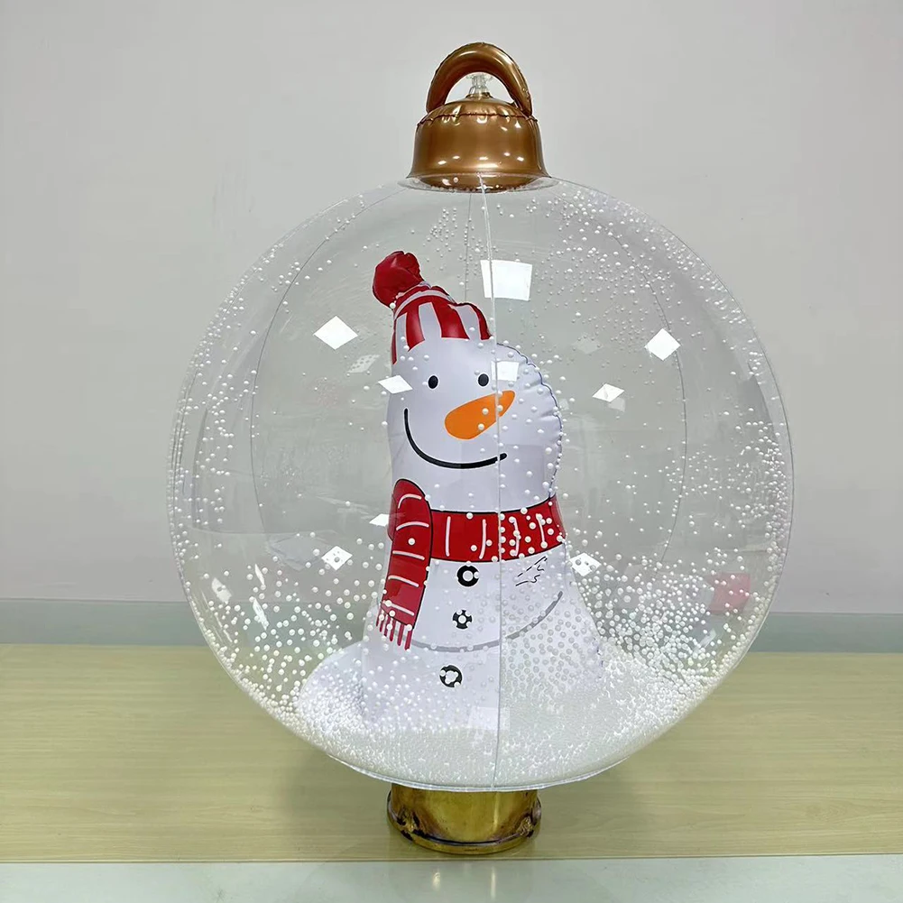 

60CM LED Light Christmas ball Outdoor Christmas PVC Inflatable Balloon with Remote Control Hanging Ornaments for Front Door Yard