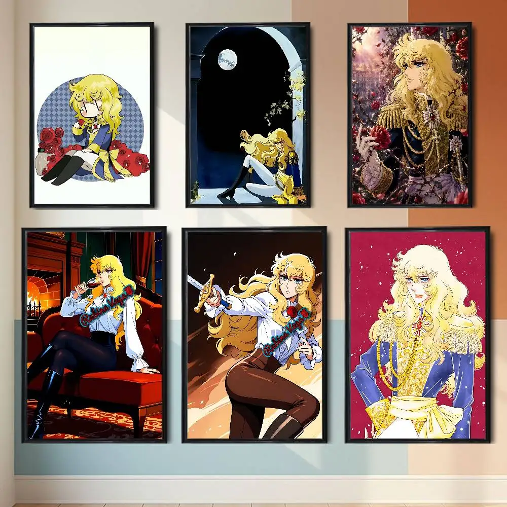 Captain of the Royal Guard Lady Oscar High Quality Dorm Living Room Aesthetic Wall Decoration Painting Poster Stickers Gift