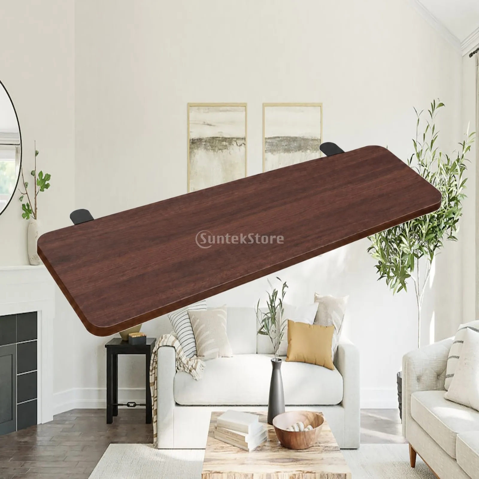 Foldable Desktop Extension Board No-Drill Desk Extension Shelf with Support Frame Foldable Desk Extender Space-Saving