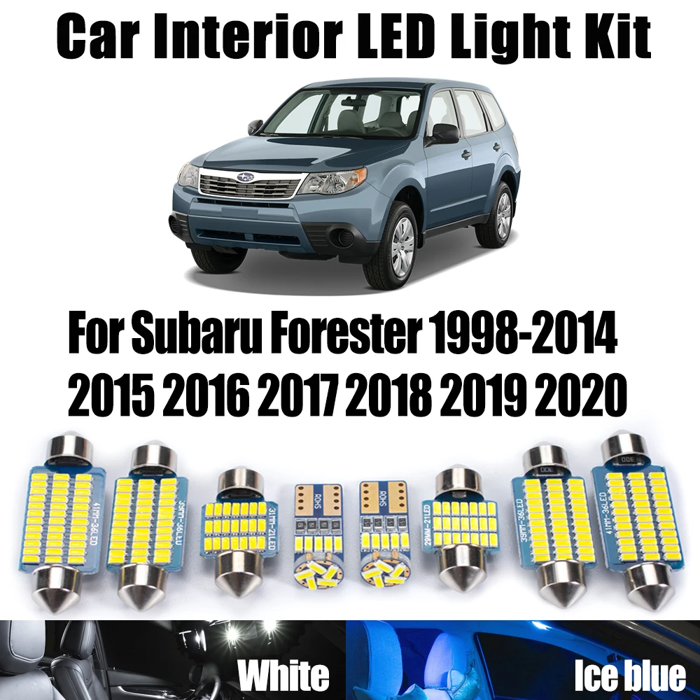 Canbus For Subaru Forester 1998-2014 2015 2016 2017 2018 2019 2020 Car Map Dome Trunk Bulbs LED Interior License Plate Light Kit