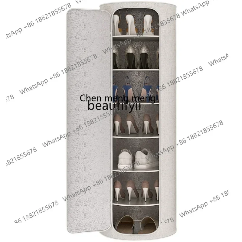 X  R zq Shoe Cabinet Home Doorway Home Storage Modern Minimalist Entrance Corner round High Vertical Shoe Rack R