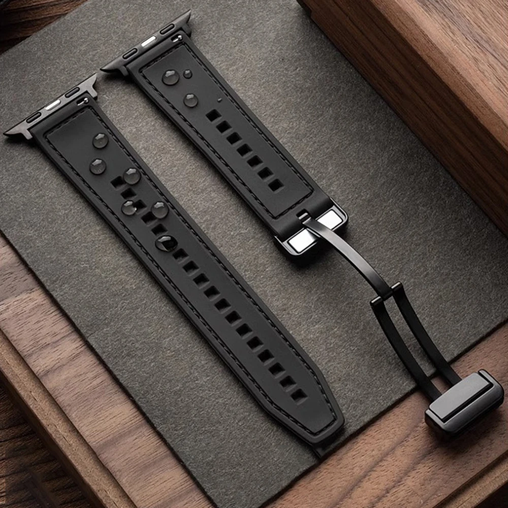 สายซิลิโคนสำหรับนาฬิกา Apple ultra 1 2 BAND 49มม. 45มม. 41มม. สร้อยข้อมือ40มม. 44มม. 38มม. 42มม. iWatch Series 9 8 SE 7 6 5 4 3