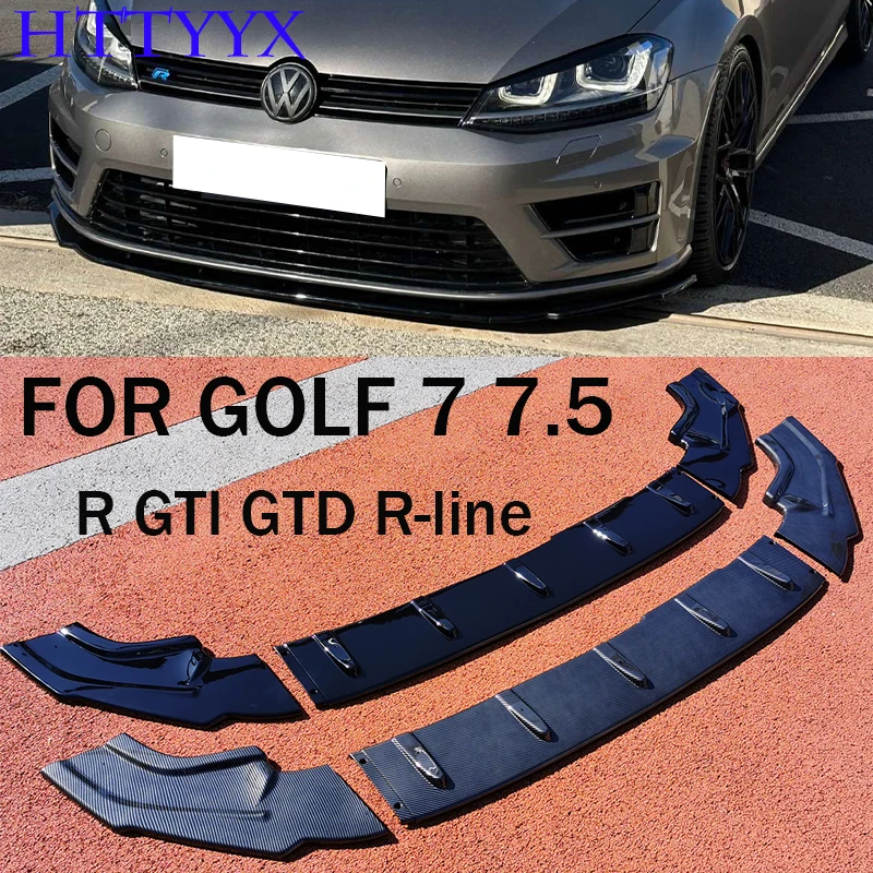 

For Volkswagen Golf MK7 MK7.5 R GTI GTD R-Line 2012-2020 TCR CS Style Front Bumper Splitter Lip Diffuser Body Kit Spoiler Guard