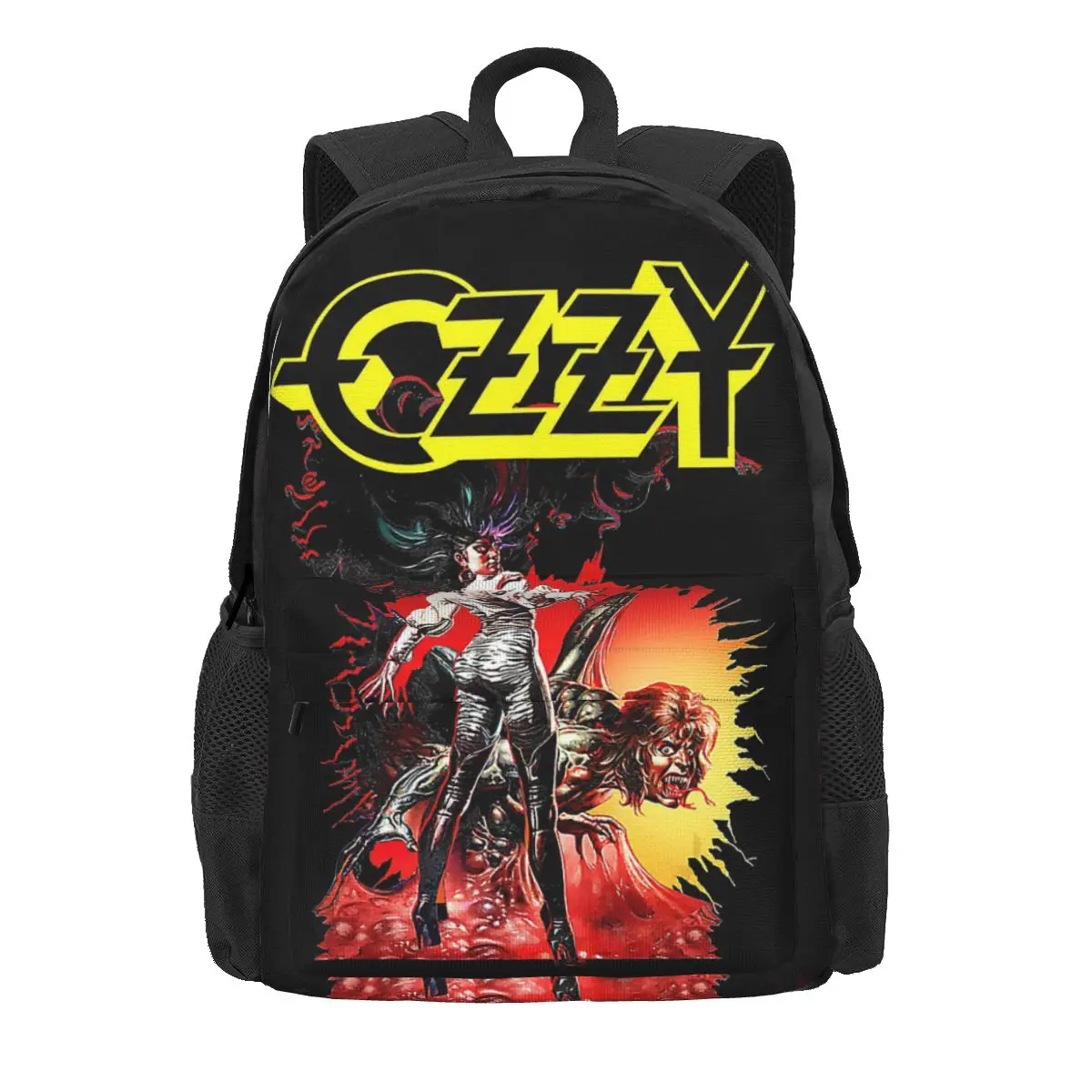 Ozzy OsRubber Merch Mochilas para Meninos e Meninas, Príncipe das Trevas, Bolsas Escolares para Estudantes, Mochila de Viagem dos Desenhos Animados, Bolsa de Ombro