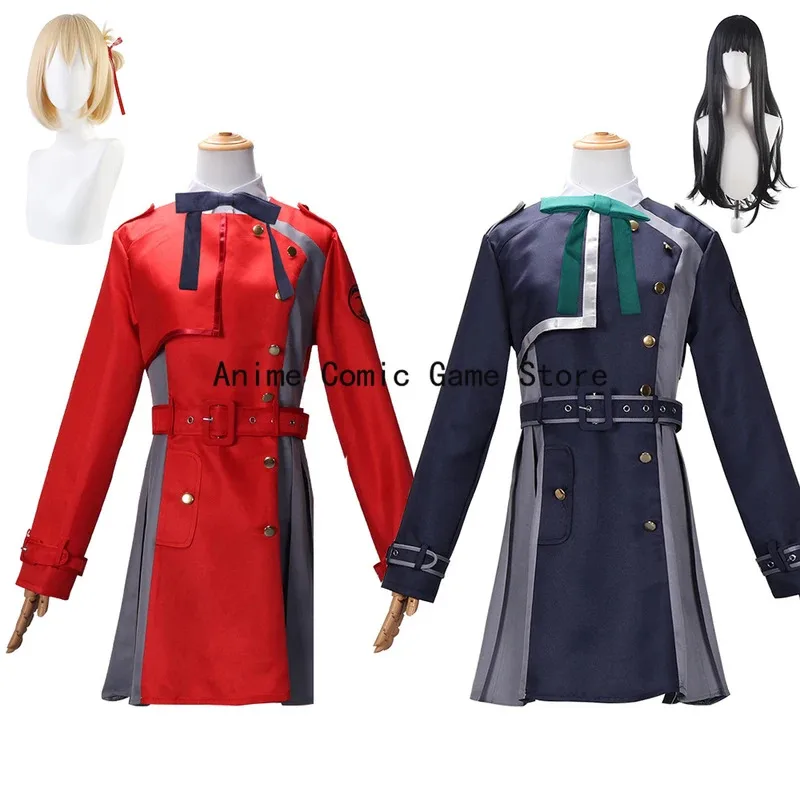 

Nishikigi Chisato Coplay Costume Inoue Takina Cosplay Anime Lycoris Recoil Costume Wig Dress Halloween Party for Women