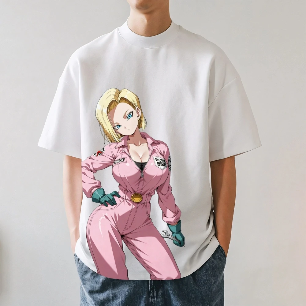 Dragon Ball Android 18 Japanese Style Classic Tee High-quality Streetwear Men's Clothing Women's Clothing 2026 Summer T Shirt