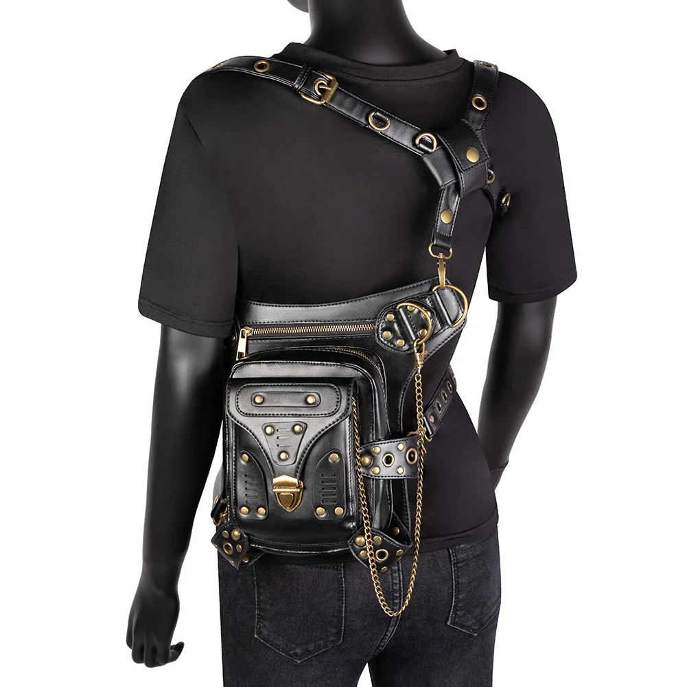 

Fanny Pack Women Bag Steampunk Retro Motorcycle Bag Women's Single Shoulder Messenger Bag Waist Bag Belt Bag Chest Bag Purse