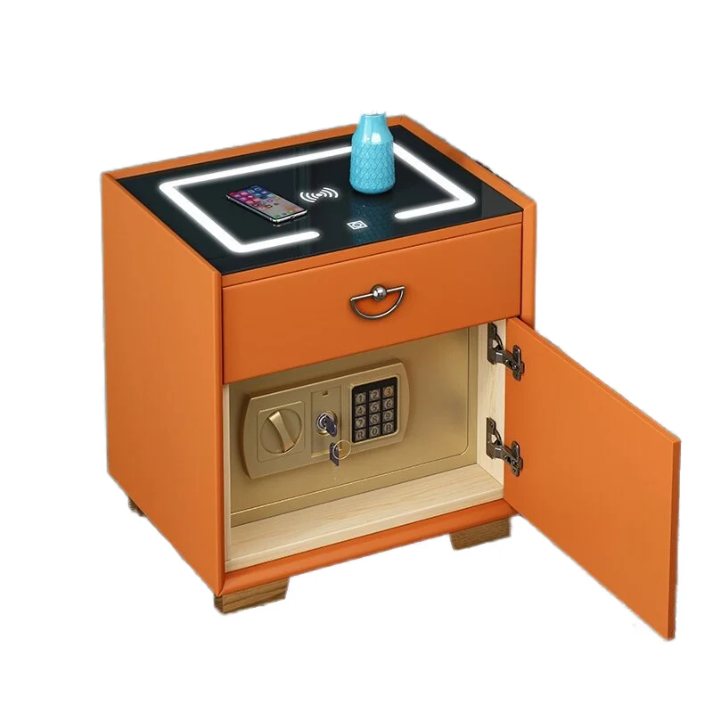 Luxury Bedside Tables Secret Bedside Tables Smart Security Bedside Tables with Biometric Safe and Light Emitting Diode Lighting