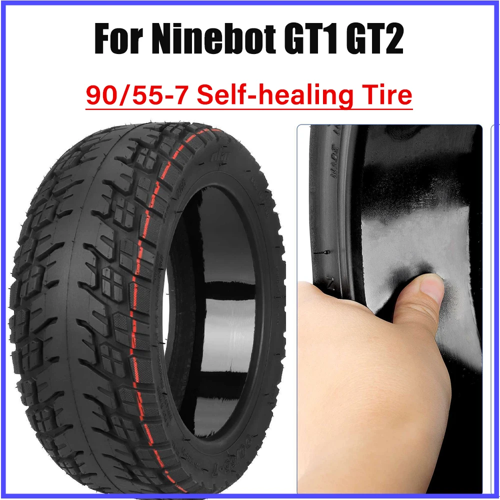

90/55-7 Self-healing Tire With Goo Thicken Tubeless Tyre For Ninebot GT1 GT2 Electric Scooter Off-road Tire Built-in repair Glue