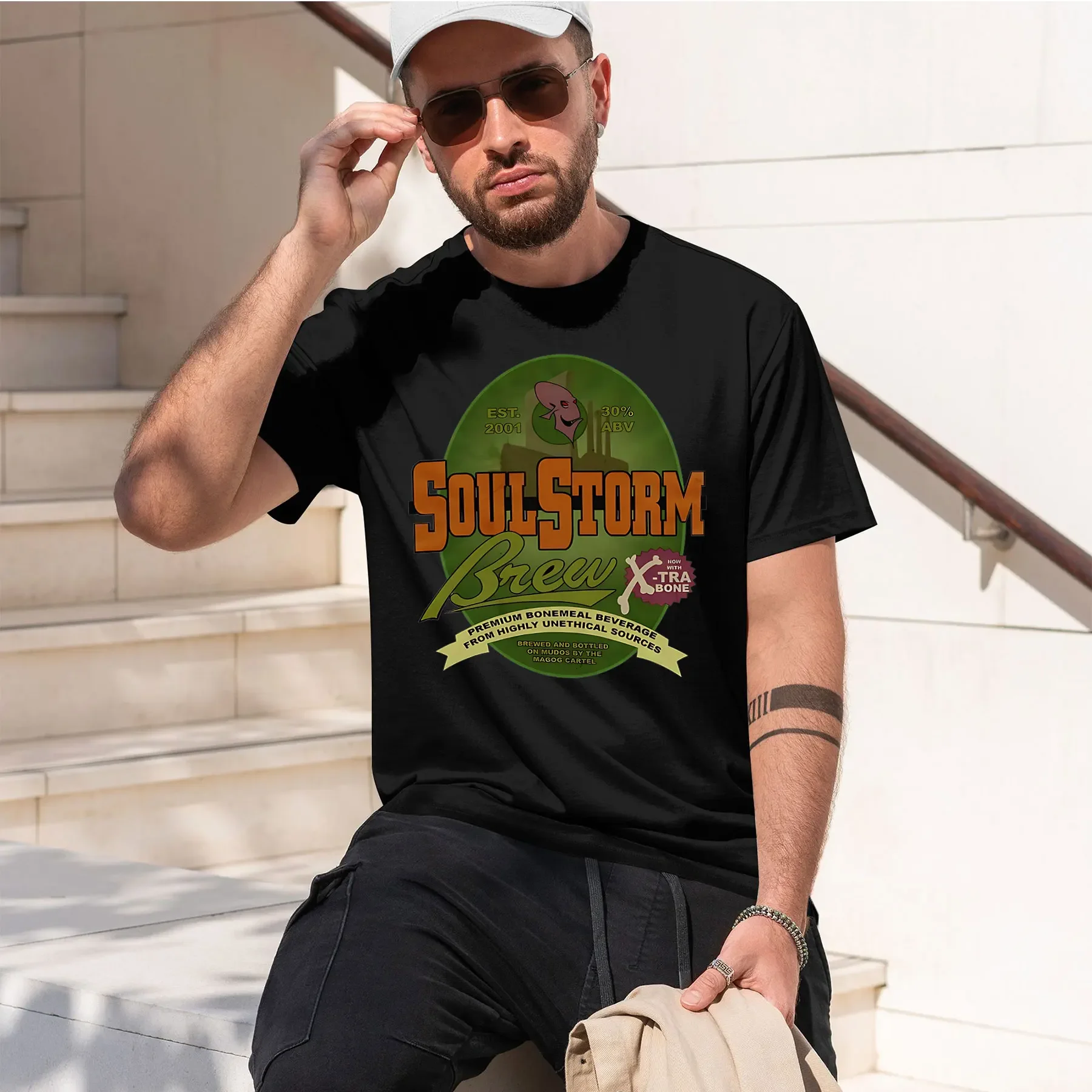 SOUL 2026 new fashion heavyweight hot selling retro printed pattern fun round neck T-shirt for daily comfort