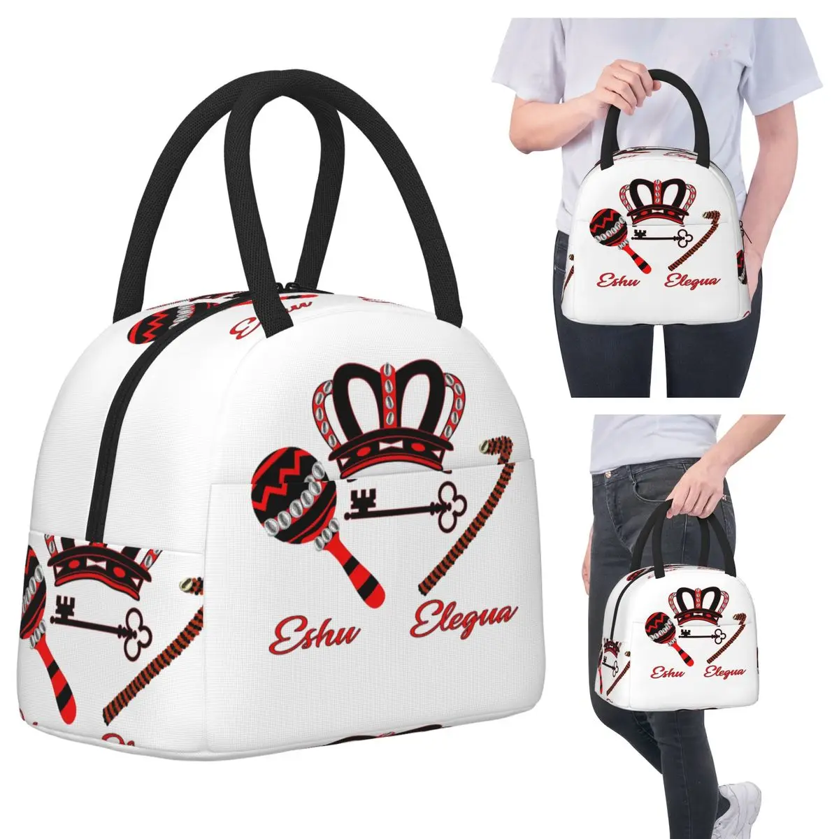 

Сумки для обеда с короной Eshu Eleggua, изолированная коробка для бенто, портативная сумка для обеда, герметичные сумки для пикника, термосумка для женщин и детей, офиса