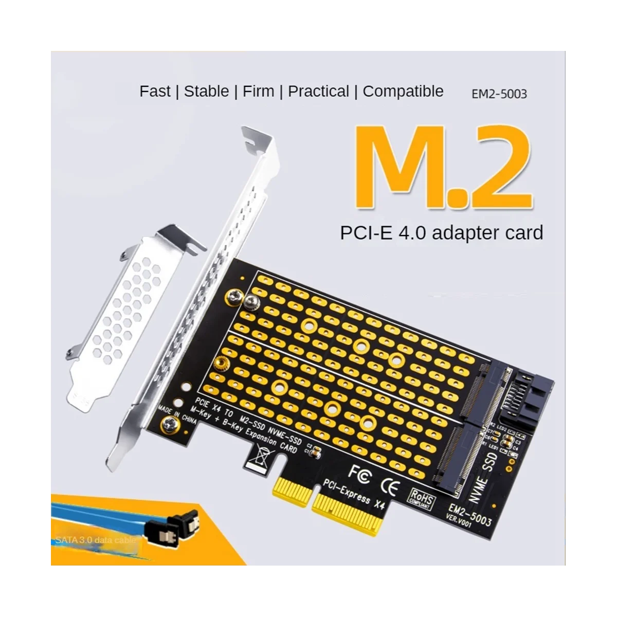 PCIE 4.0 To M2/M.2 Adapter SATA M.2 SSD PCIE Adapter NVME/M2 PCIE Adapter SSD M2 To SATA PCI-E Card M Key +B Key