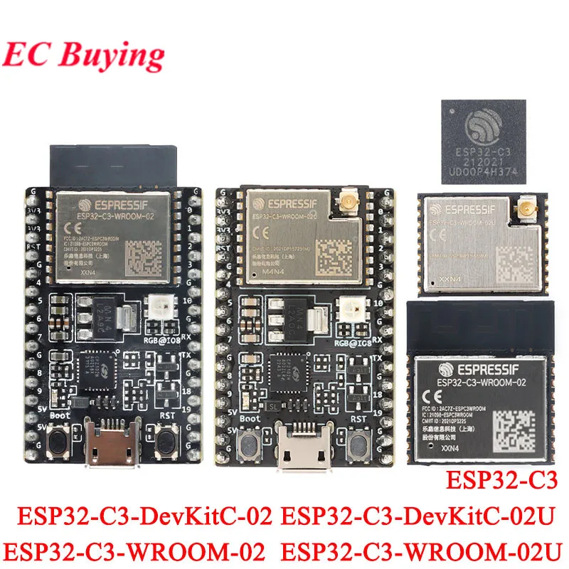 ESP32-C3-DevKitC-02 ESP32-C3-DevKitC-02U Development Board ESP32-C3 ESP32-C3-WROOM-02 -WROOM-02U WiFi BLE Wireless Module