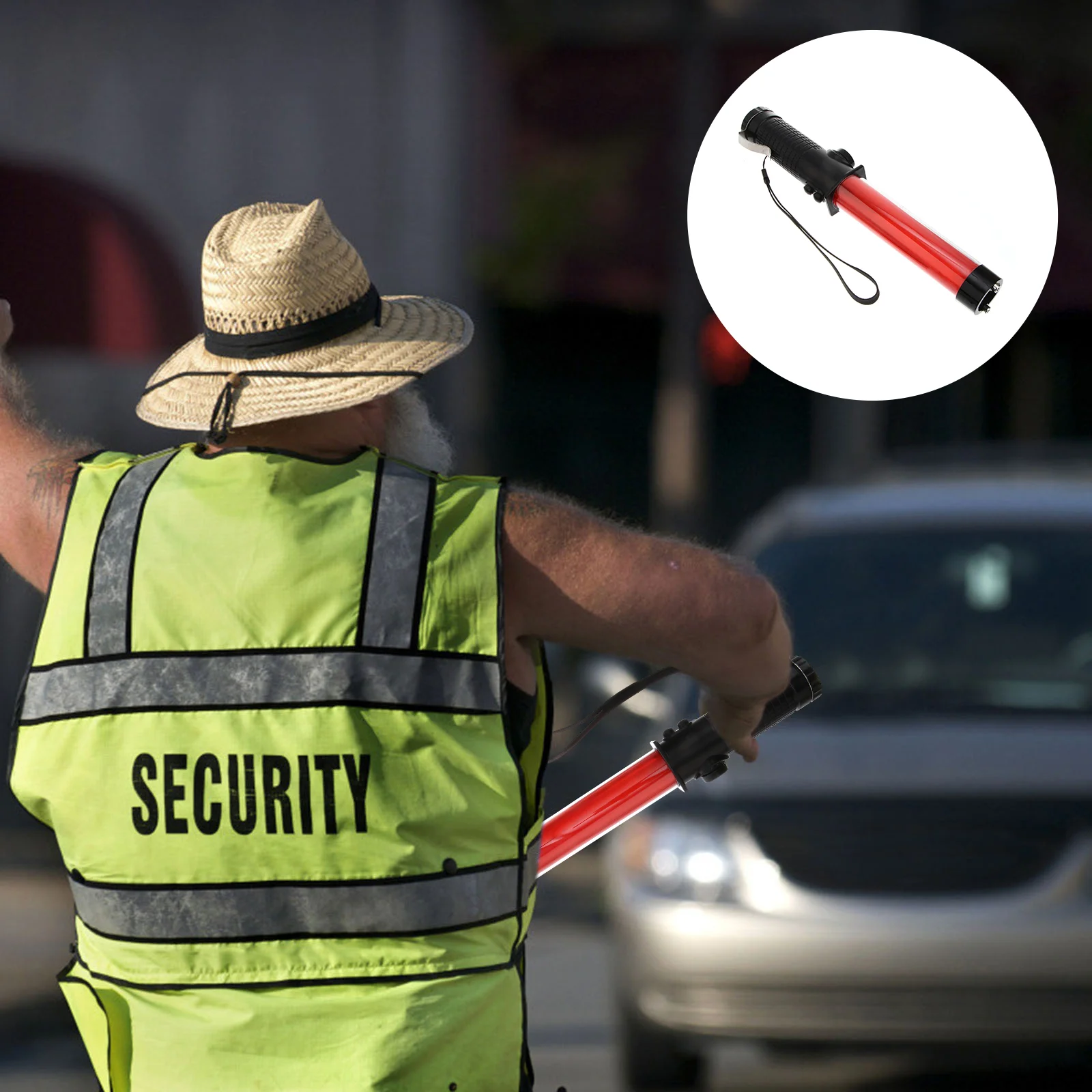 

Traffic Control Wand Whistle Construction Beacon Light Wands Glow Stick for Roadside