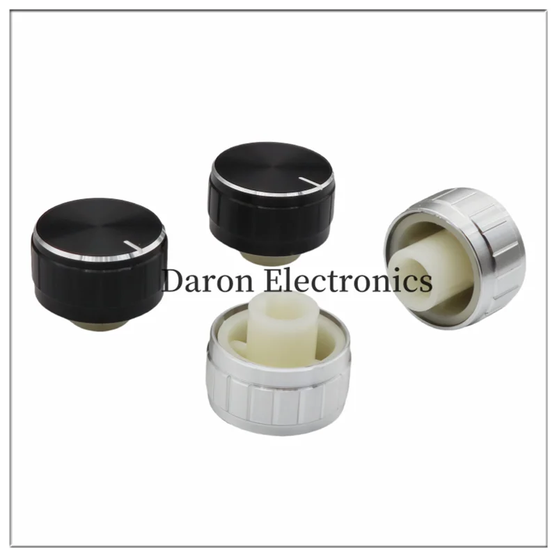 Aluminum alloy rubber core convex handle knob 17*13 tooth holes /D holes 6mm potentiometer code switch rotary adjustment cap