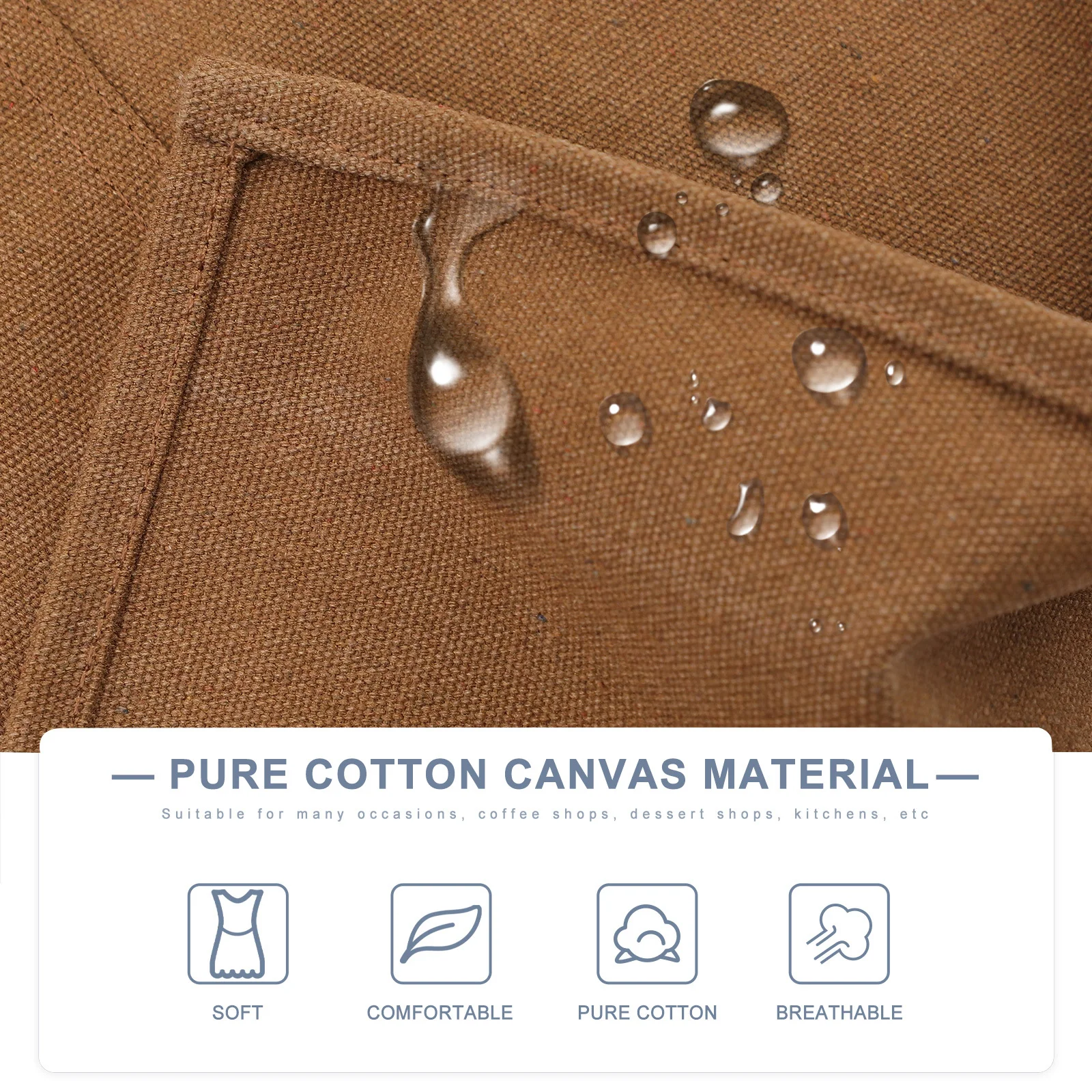 

Multi Pocket Kitchen Apron Washable Thickened Canvas Cross Back Design 3 Pockets Headphone Loop For Cooking Painting Salon