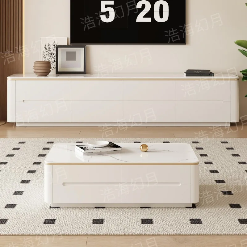 

White Mobile Tv Table Living Room Modern Display Luxury Drawers Designer Wood Tv Stands Storage Muebles Chinese Style Furniture
