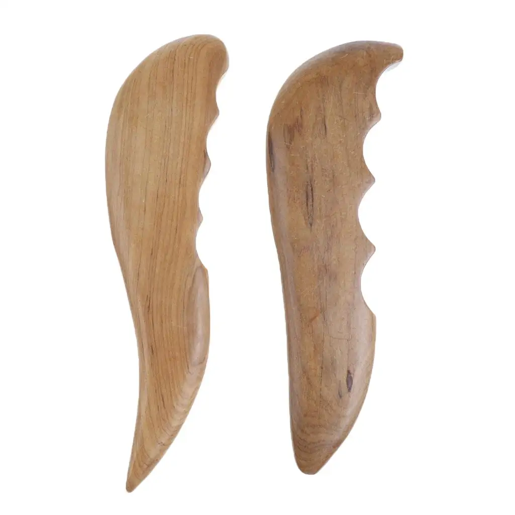 Herramienta de masaje, palo raspador Natural, masajeador de SPA de salón de forma especial, 2 uds.