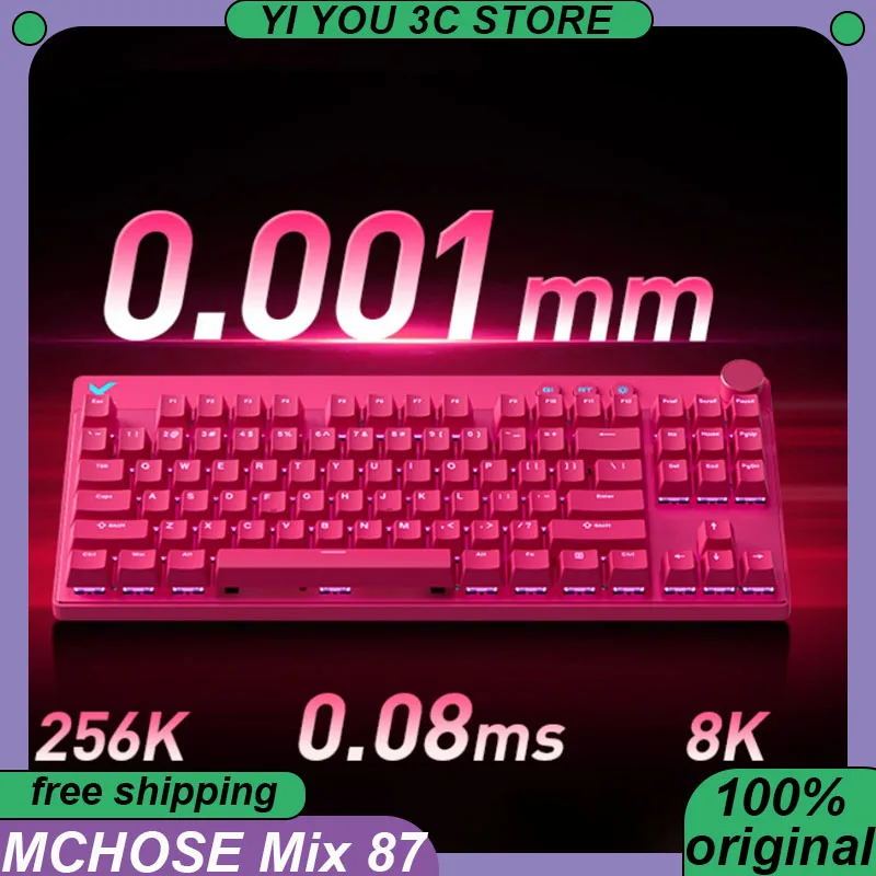

MCHOSE Mix 87, механическая клавиатура с магнитной осью, проводная 8K PBT M HUB, игровая клавиатура для ПК, киберспорта, ноутбука, аксессуары для ПК