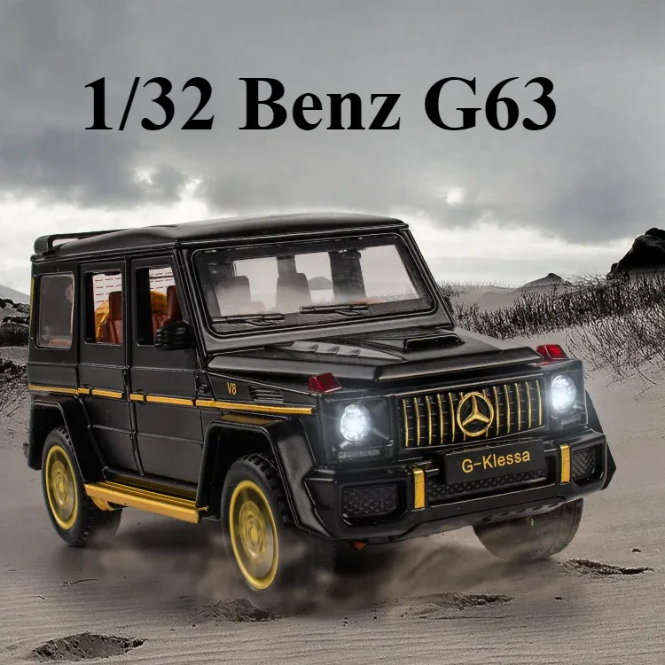 Coche de aleación de Zinc Benz G63 para niños, juguete de simulación de Metal, vehículos de juguete, todoterreno, 1/32