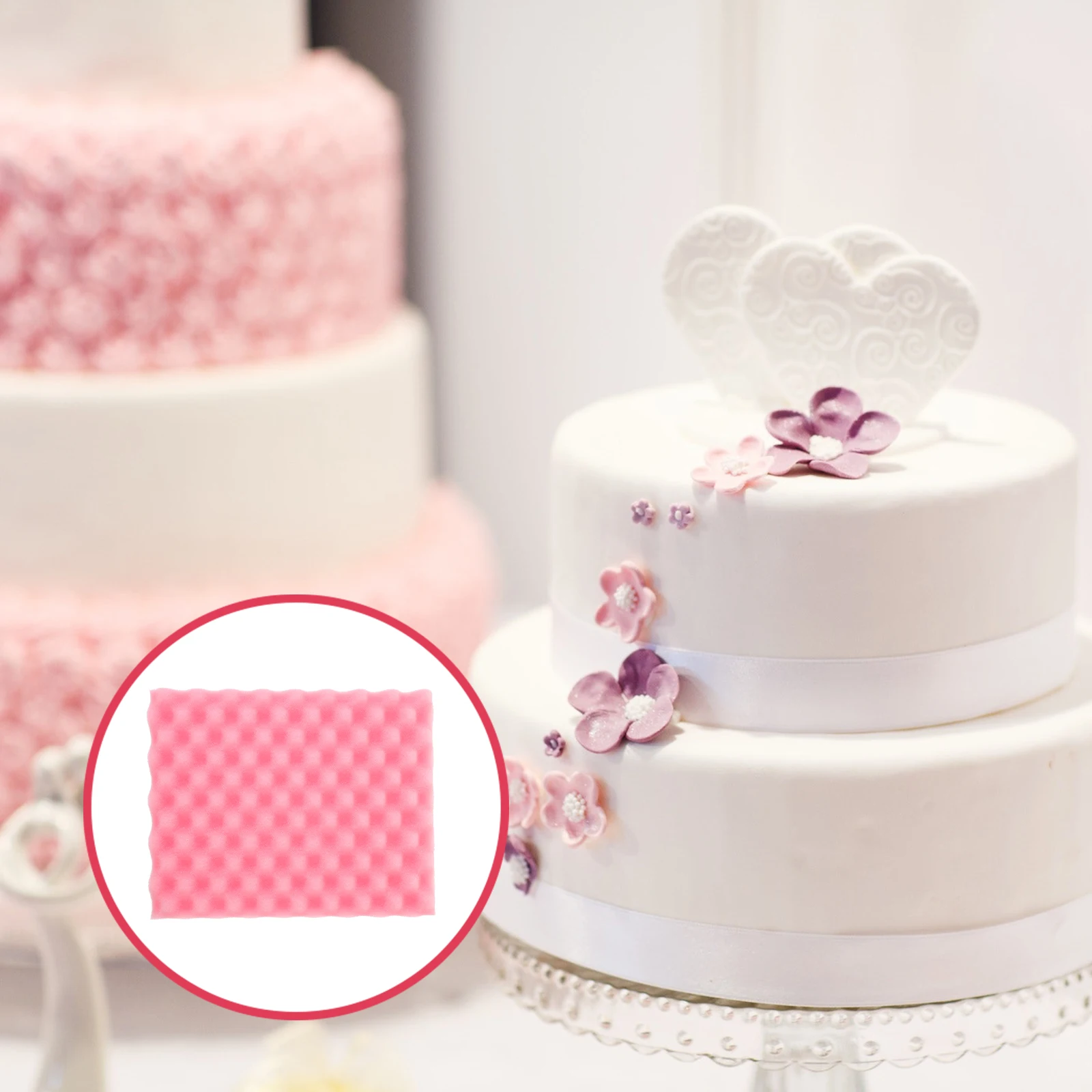 

2pcs Fondant Flower Drying Holder Reusable Non-Stick Sponge Mat For Cake Decorating Baking Craft Tools Curved Design Kitchen Bar