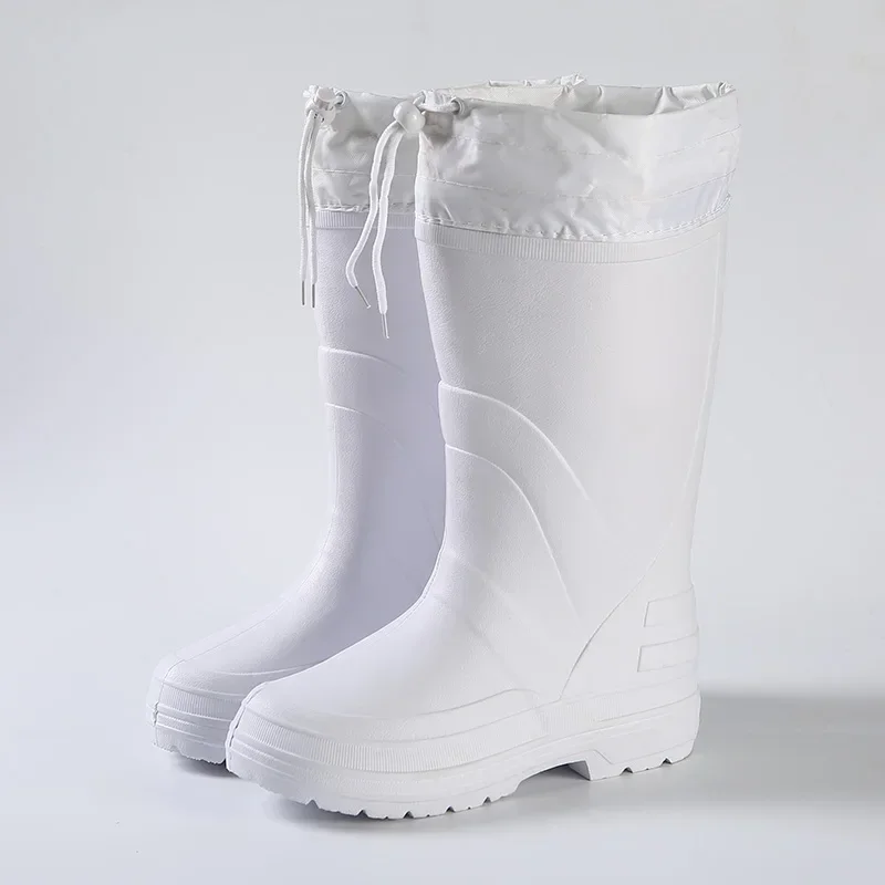 Thick White EVA Work Shoes Cotton Rain Boots Waterproof Shoes Work Rain Boots Slip on Rain Shoes