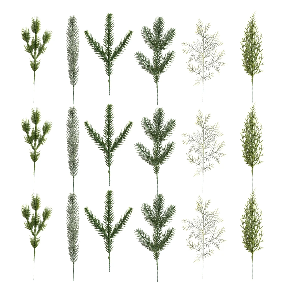 

18Pcs Simulation Christmas Artificial Leaves Pine Needle Cypress Branches Lifelike Home Wedding Party Decoration Leaves Decor