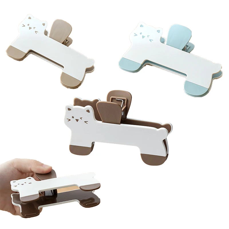 Kitten Shape Plastic Book Clip Cartoon Reading Fixed Page Holder Bookmark Creative Design For Textbook Notebook