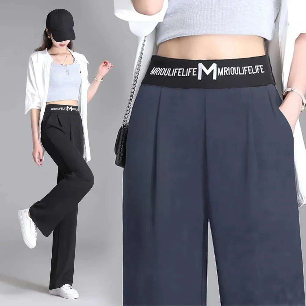 Length Pants Straight Trousers Pants Dating Daily Leisure Parties Shopping Casual Fashionable High Waist Loose