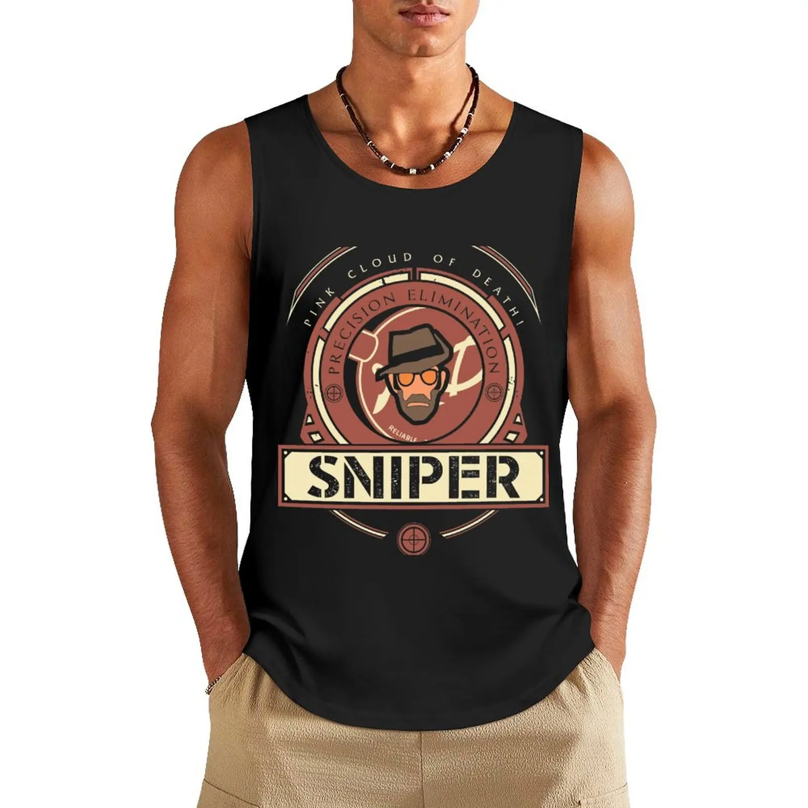 

Sniper - Red Team Tank Top sports t-shirts for men bodybuilding men clothings training weight vest