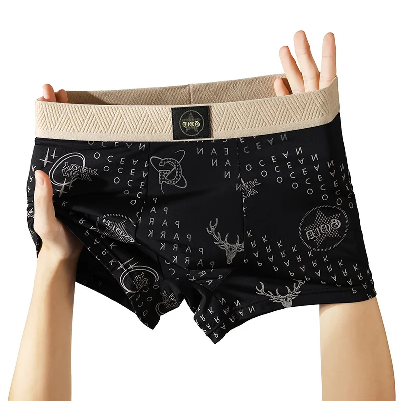 

3 pcs Men Panties BoxerShorts Men's Underwear Letter Print Breathable U Convex Male Underpants Boys Underwear