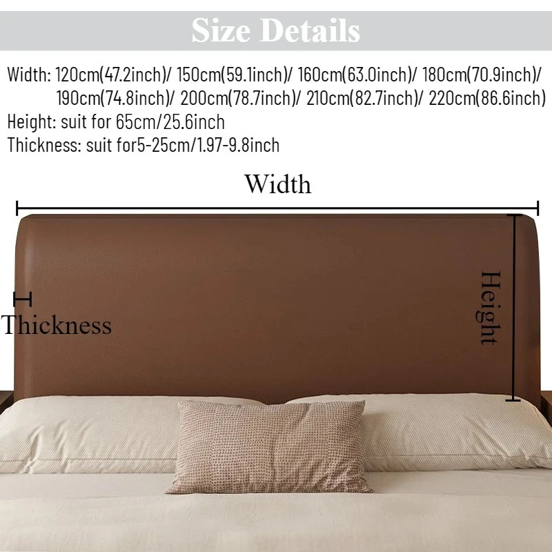 2026 Leather Bed Headboard Cover Technology Cloth Waterproof Bed Head Cover All-inclusive Bedside Protector Slipcovers Bedroom