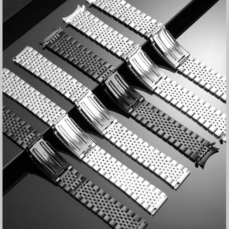 シチズン、ティソ、アルマーニ、カシオDW対応、多ブランド汎用、通気性のあるブレスレット付きメンズソリッドステンレススチール腕時計、20mm/22mm