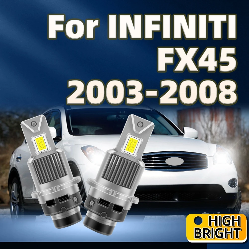 

2Pcs LED Car Headlight D2S Bulb HID 30000LM 6000K Plug&Play Lamp For INFINITI FX45 2003 2004 2005 2006 2007 2008