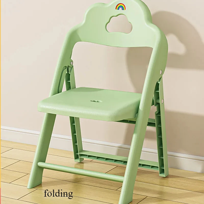 Small Folding Children's Stool Kitchen Household Child Chair Plastic Backrest Learning Nordic Taburete Infantil Kids Furniture