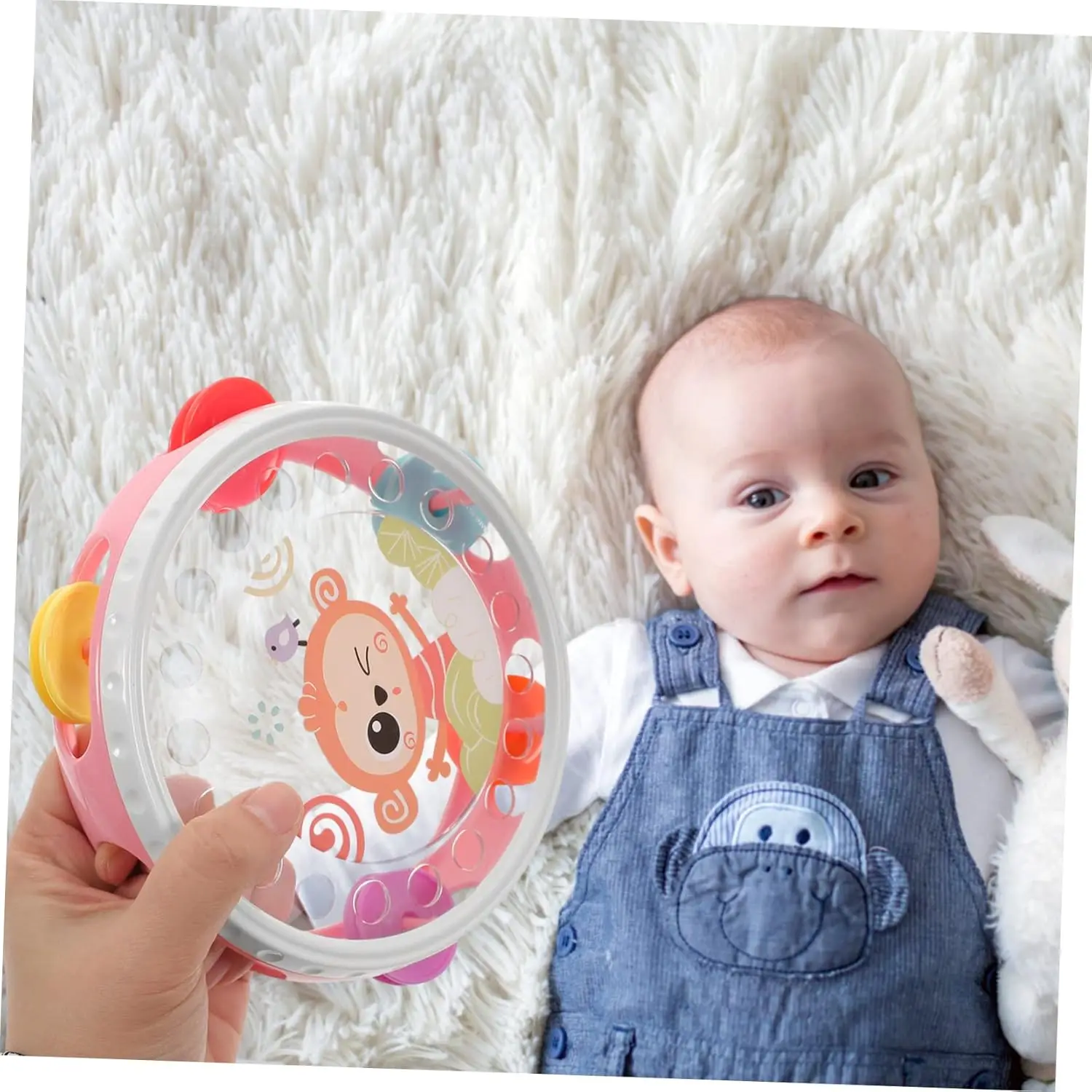 Tambores de mano para niños, instrumentos de percusión para bebés, tambor de golpeteo, pandereta de mano Musical de Educación Temprana, sonajero, pandereta, Juguetes