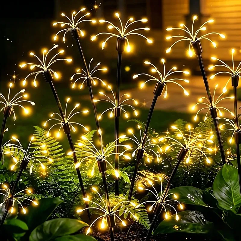 Solar Firework Sway Lights, Waterproof Outdoor Flower Lamp, Warm Decorative Garden Lighting for Patio Yard Lawn view 3
